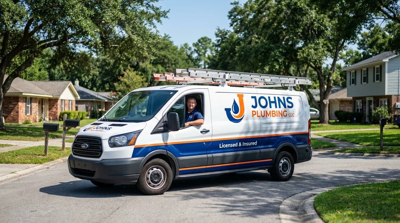 Johns Plumbing LLC service van in Millers Creek, NC
