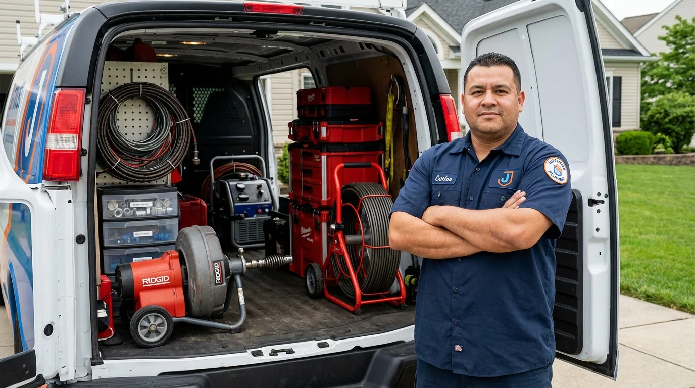 Professional drain cleaning equipment and Johns Plumbing LLC plumber in Millers Creek