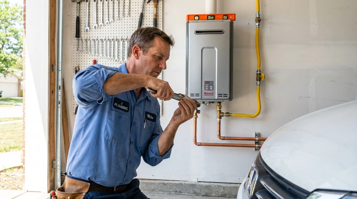 Tankless water heater installation by a Johns Plumbing LLC plumber in Millers Creek
